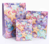 Пакет бумажный L 26х32см Волшебные звезды Дизайн №2