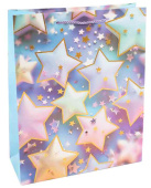 Пакет бумажный M 18х23см Волшебные звезды Дизайн №3