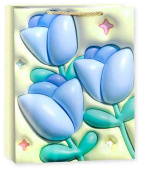 Пакет бумажный L 26х32см Тюльпаны Дизайн №4