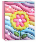 Пакет бумажный XL 31х41см Красочный цветок Дизайн №1