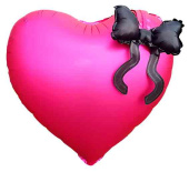 Шар фольга без рисунка 22"FL сердце сатин ФушеЧерный бант