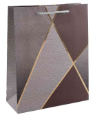 Пакет бумажный M 18х23см Геометрия Золотые линии Дизайн №4