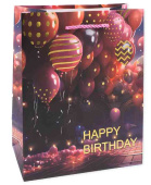 Пакет бумажный M 18х23см Фееричный день рождения Дизайн №4
