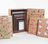 НГ Коробка прямоугольник 33х23х9см Новогодний микс