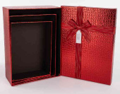 Коробка Прямоугольник 29х21х9см Шикарный подарок Красный Металлик ДБ