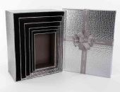 Коробка Прямоугольник 26х19х11см Эффектный подарок Серебро Металлик ДБ