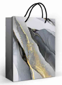 Пакет бумажный M 18х22см Графитовый мрамор