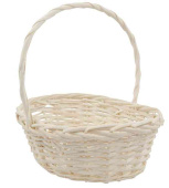 Корзина плетеная с ручкой Ива Белый 38х30х14см ВС