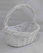 Корзина плетеная с ручкой Ива белый 38х27х21см ВС