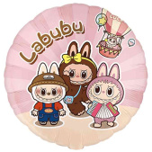 Шар фольга с рисунком 18" ВЗ круг Монстрики зубастые Плюшевые друзья