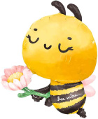 Шар фольга фигура Пчелка с цветком 32" 81см FL (упак)