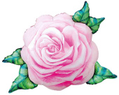 Шар фольга фигура Цветок Акварельная роза Розовый 32" 81см FL (упак)