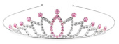 Корона для принцессы металлическая Серебро Розовая ВВ