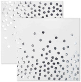 Салфетки бумажные 33х33см Конфетти Белый Серебро Металлик (уп12) ВВ