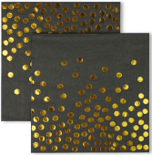 Салфетки бумажные 33х33см Конфетти Черный Золото Металлик (уп12) ВВ