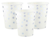 Стаканы бумажные Конфетти Белый Серебро Металлик 250мл (уп6) ВВ