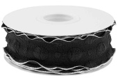Лента тканевая 4х9,14м Элегантная волна Черный Белый ДБ