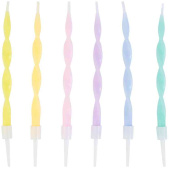 Свечи набор Серпантин Пастель 10см (уп6) ВЗ