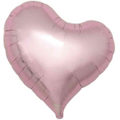 Шар фольга без рисунка 18" ibrex сердце изгиб металлик Светло Розовый