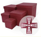 Коробка WOW - Сюрприз 18х18х18см Тиснение рогожка Бордовый ДБ