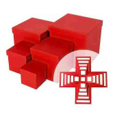 Коробка WOW - Сюрприз 18х18х18см Тиснение лен Красный ДБ