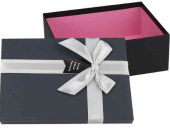 Коробка Прямоугольник 19х12х7см Серая С бантом Миленд