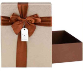 Коробка Прямоугольник 29х21х9см Коричневая С бантом Миленд