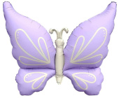 Шар фольга фигура Нежная бабочка Сиреневый Сатин 37" 94см FL (упак)