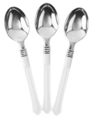 Столовые приборы Ложки Элегант Белый Серебро Металлик 17,5см (уп10) ВВ