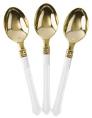 Столовые приборы Ложки Элегант Белый Золото Металлик 17,5см (уп10) ВВ