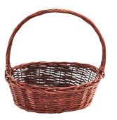 Корзина плетеная с ручкой Ива Коричневая Классик 27х21х27см ВП