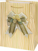 Пакет бумажный M 18х23см Кремовый бантик Миленд