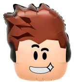 Шар фольга фигура Блоки Мальчик Герой в наушниках 23" 58см FL (упак)