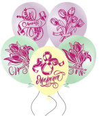 Шар латекс с рисунком 12" ЗБ макарунс 8 Марта (80шт)