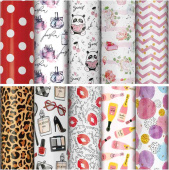 Бумага лист 70x100см мелованная 10 дизайнов ассорти ЗОЛОТАЯ СКАЗКА