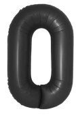 Шар фольга Цифра 40" Fm Slim Черный Сатин "0" 901910SN 1207-6422 (упак)