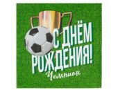 Салфетки 33 см, 12 шт. С днём рождения! Футбол