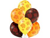 Шар латекс с рисунком 14" Bb пастель Осенние листья шелк (25шт) Бельгия