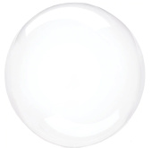 Шар фольга с рисунком Сфера 3D Bubble Бабблс 18" DecoBubble Прозрачный Кристалл (черная упаковка)
